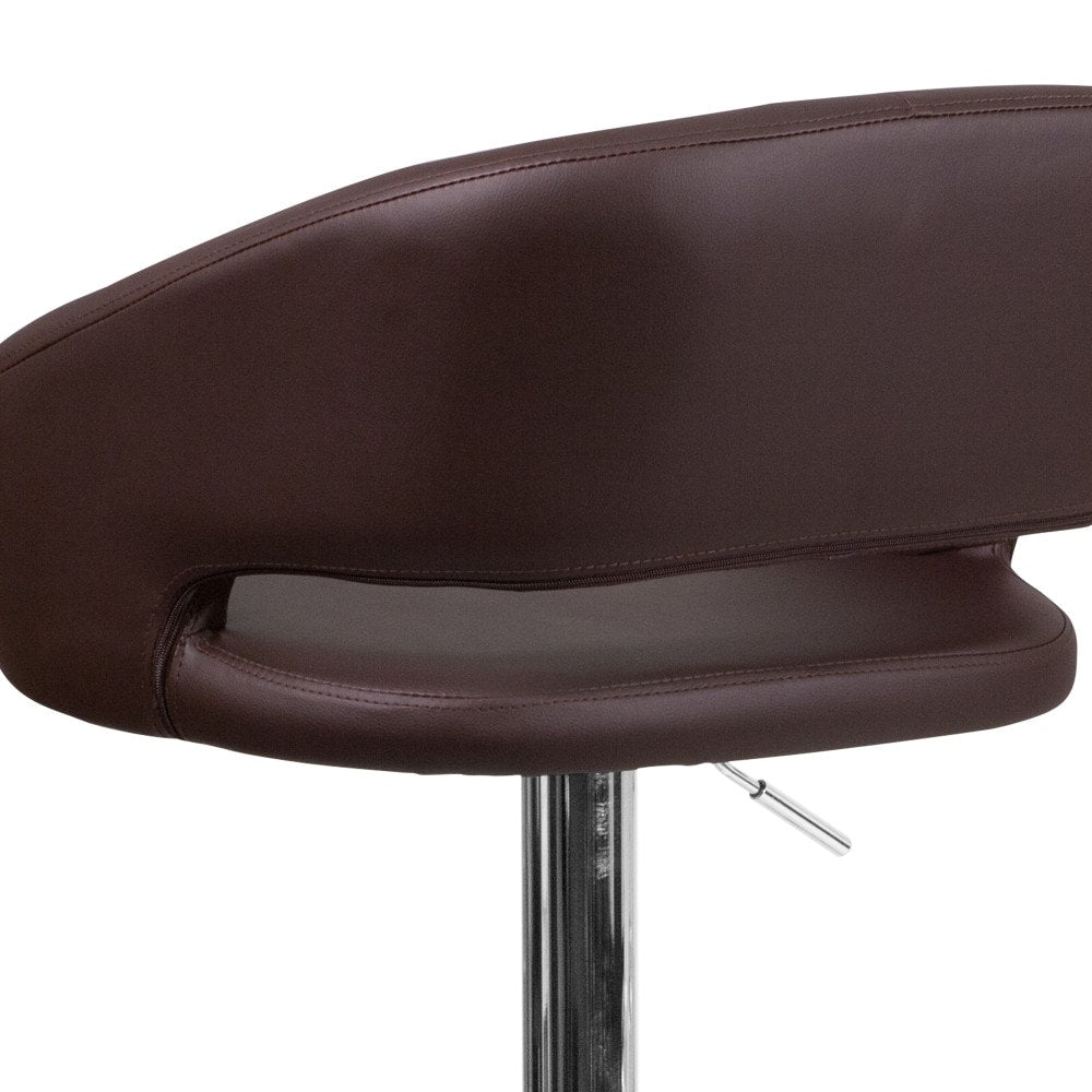 Tabouret de bar moderne rembourré et à hauteur réglable avec dossier arrondi