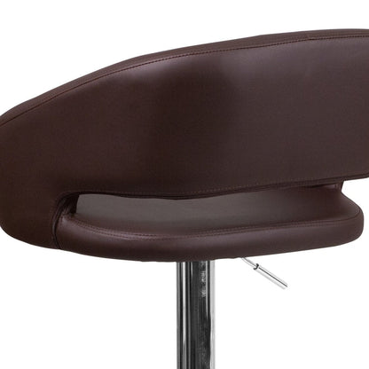 Tabouret de bar moderne rembourré et à hauteur réglable avec dossier arrondi