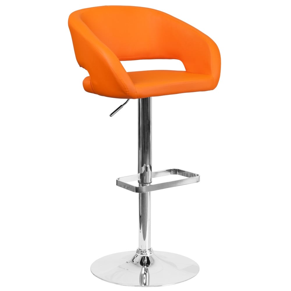 Tabouret de bar moderne rembourré et à hauteur réglable avec dossier arrondi