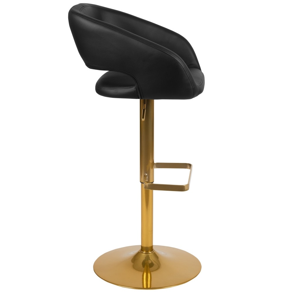 Tabouret de bar moderne rembourré et à hauteur réglable avec dossier arrondi