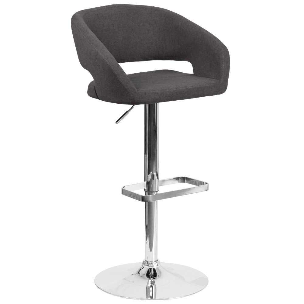 Tabouret de bar moderne rembourré et à hauteur réglable avec dossier arrondi
