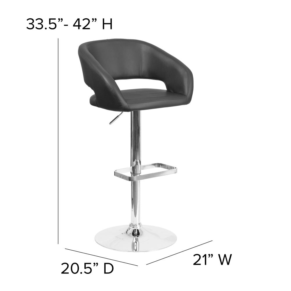 Tabouret de bar moderne rembourré et à hauteur réglable avec dossier arrondi