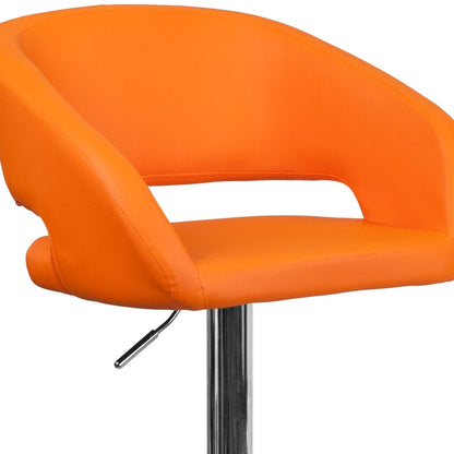 Tabouret de bar moderne rembourré et à hauteur réglable avec dossier arrondi
