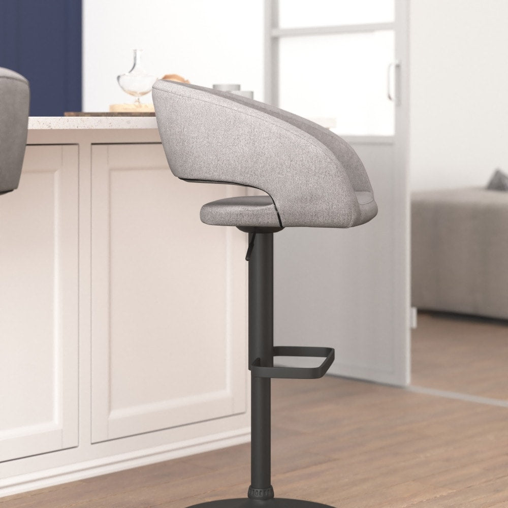 Tabouret de bar moderne rembourré et à hauteur réglable avec dossier arrondi