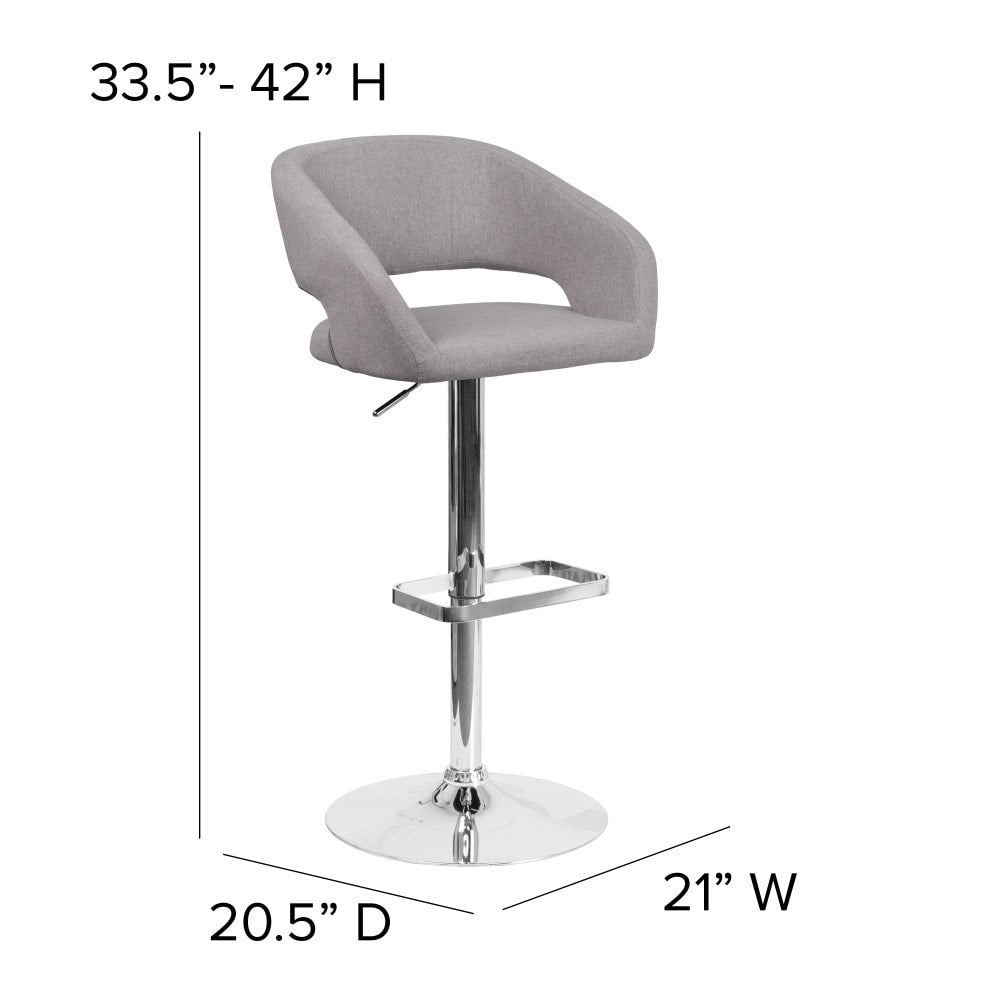 Tabouret de bar moderne rembourré et à hauteur réglable avec dossier arrondi