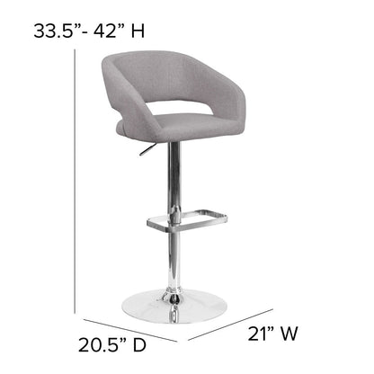 Tabouret de bar moderne rembourré et à hauteur réglable avec dossier arrondi