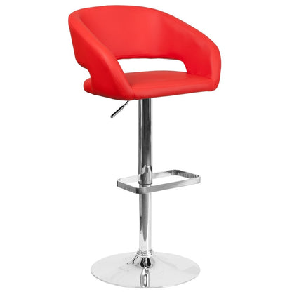 Tabouret de bar moderne rembourré et à hauteur réglable avec dossier arrondi