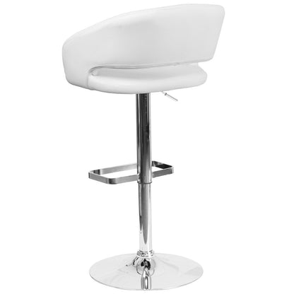 Tabouret de bar moderne rembourré et à hauteur réglable avec dossier arrondi