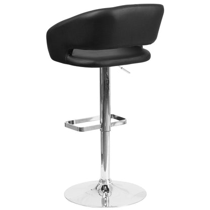 Tabouret de bar moderne rembourré et à hauteur réglable avec dossier arrondi