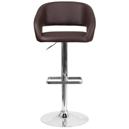 Tabouret de bar moderne rembourré et à hauteur réglable avec dossier arrondi