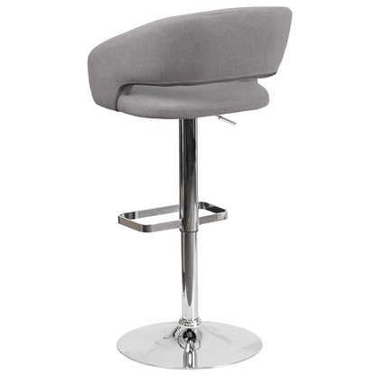 Tabouret de bar moderne rembourré et à hauteur réglable avec dossier arrondi