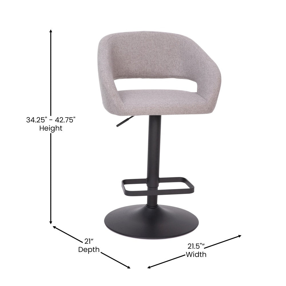 Tabouret de bar moderne rembourré et à hauteur réglable avec dossier arrondi
