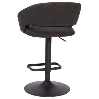 Tabouret de bar moderne rembourré et à hauteur réglable avec dossier arrondi