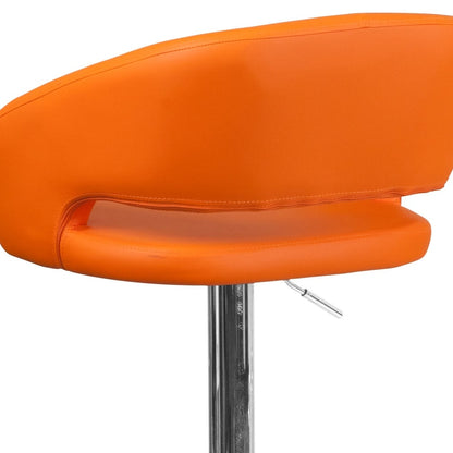 Tabouret de bar moderne rembourré et à hauteur réglable avec dossier arrondi