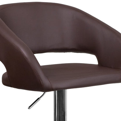 Tabouret de bar moderne rembourré et à hauteur réglable avec dossier arrondi