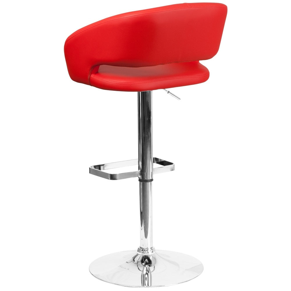 Tabouret de bar moderne rembourré et à hauteur réglable avec dossier arrondi