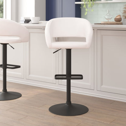 Tabouret de bar moderne rembourré et à hauteur réglable avec dossier arrondi