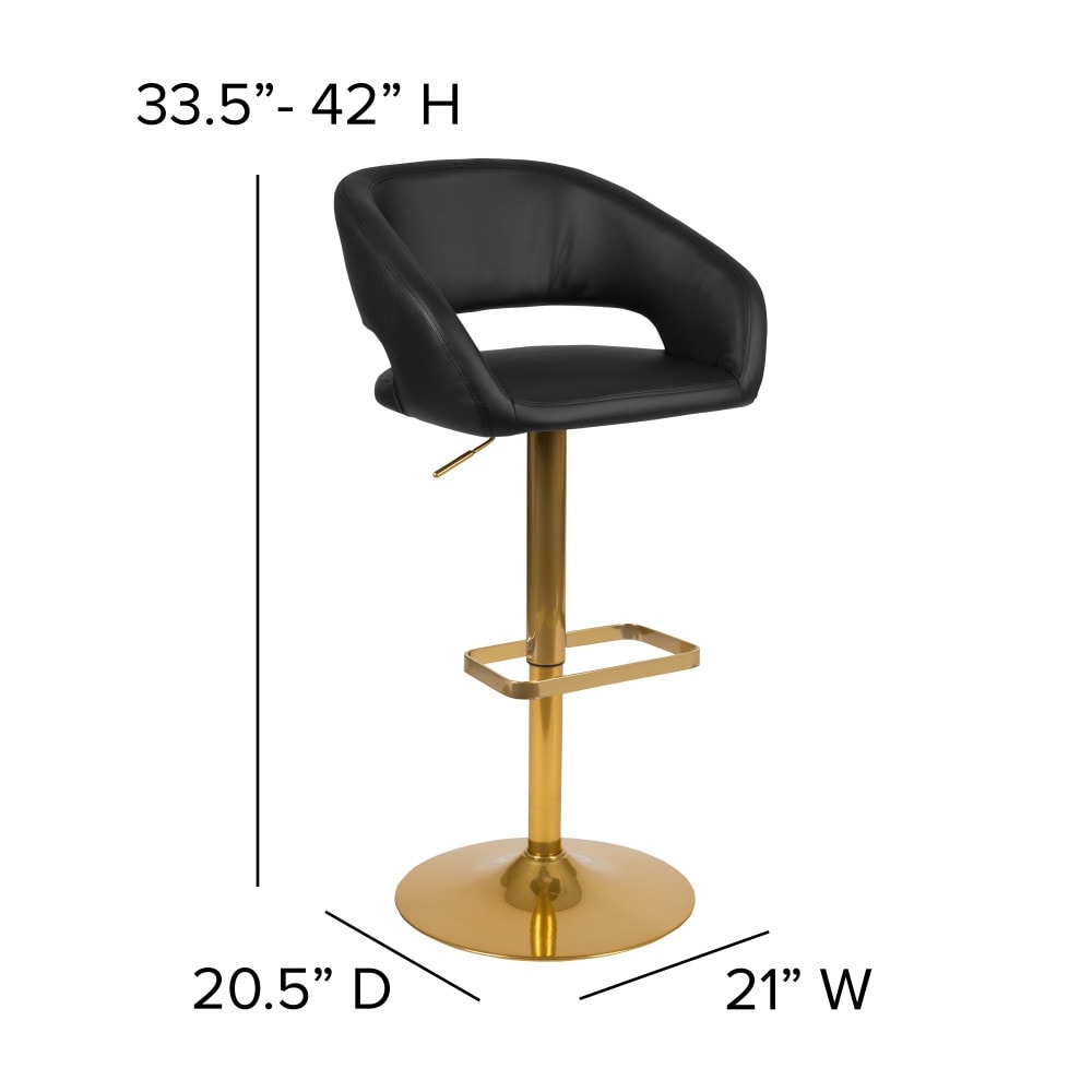 Tabouret de bar moderne rembourré et à hauteur réglable avec dossier arrondi