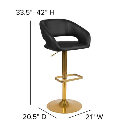 Tabouret de bar moderne rembourré et à hauteur réglable avec dossier arrondi