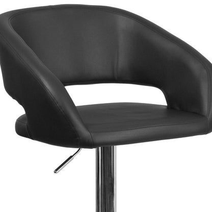 Tabouret de bar moderne rembourré et à hauteur réglable avec dossier arrondi