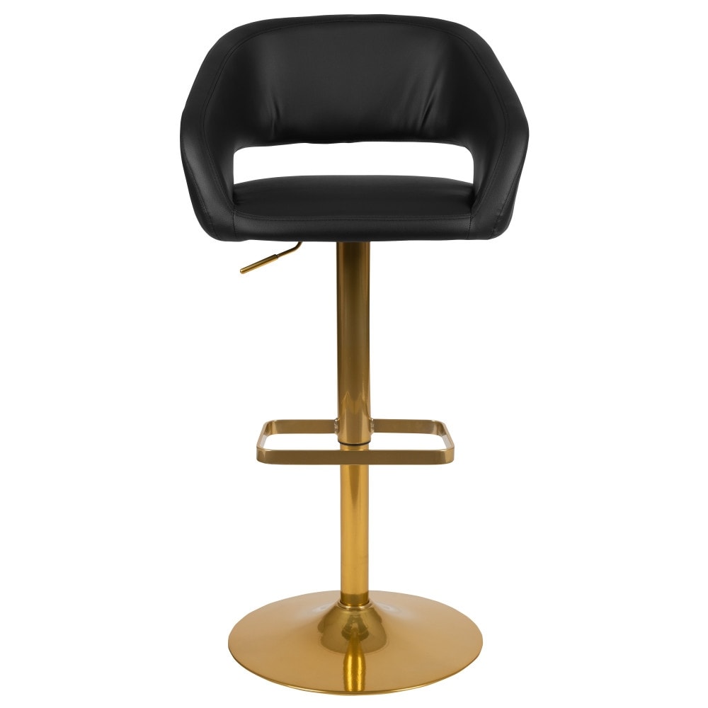 Tabouret de bar moderne rembourré et à hauteur réglable avec dossier arrondi