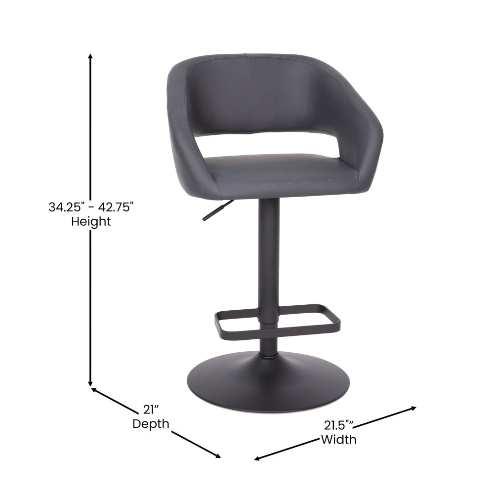 Tabouret de bar moderne rembourré et à hauteur réglable avec dossier arrondi