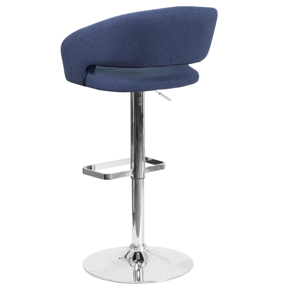 Tabouret de bar moderne rembourré et à hauteur réglable avec dossier arrondi