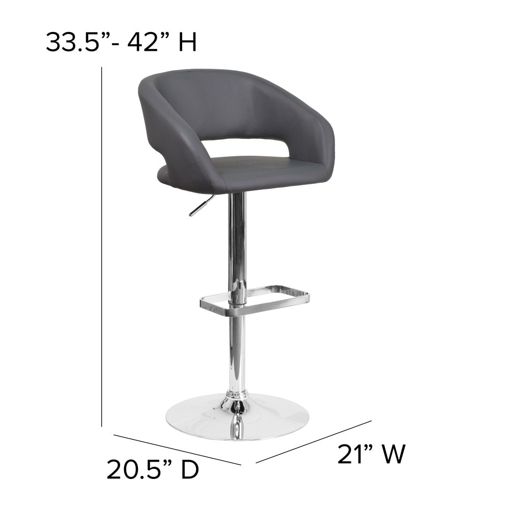 Tabouret de bar moderne rembourré et à hauteur réglable avec dossier arrondi