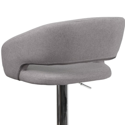 Tabouret de bar moderne rembourré et à hauteur réglable avec dossier arrondi