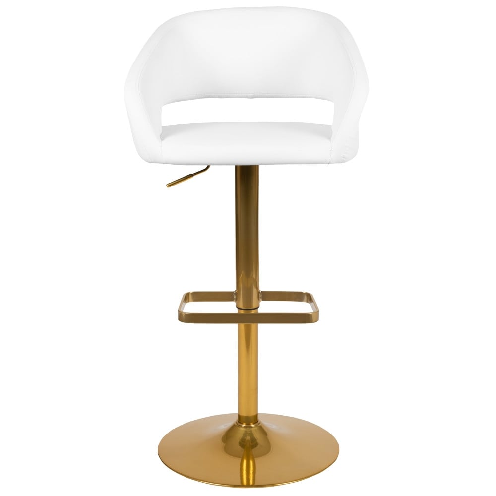 Tabouret de bar moderne rembourré et à hauteur réglable avec dossier arrondi