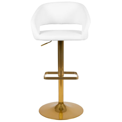 Tabouret de bar moderne rembourré et à hauteur réglable avec dossier arrondi
