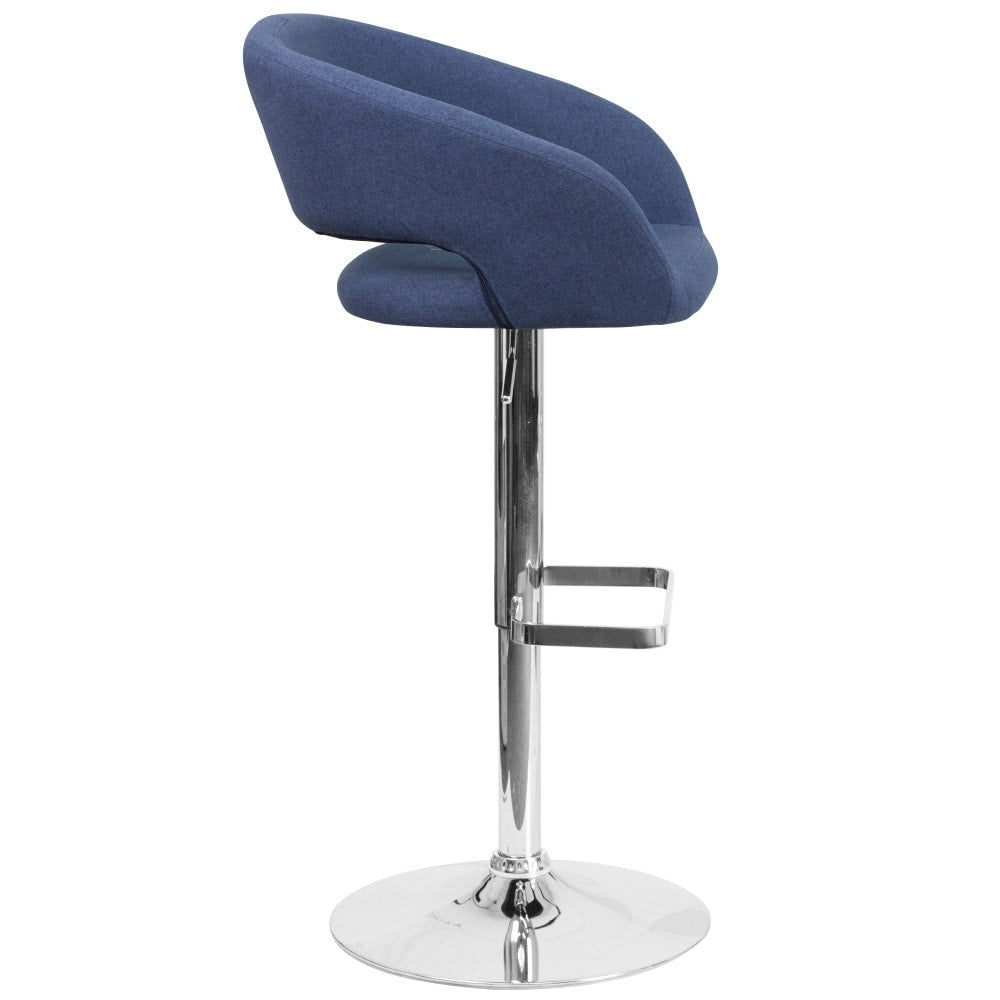 Tabouret de bar moderne rembourré et à hauteur réglable avec dossier arrondi