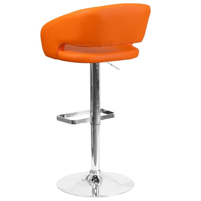 Tabouret de bar moderne rembourré et à hauteur réglable avec dossier arrondi