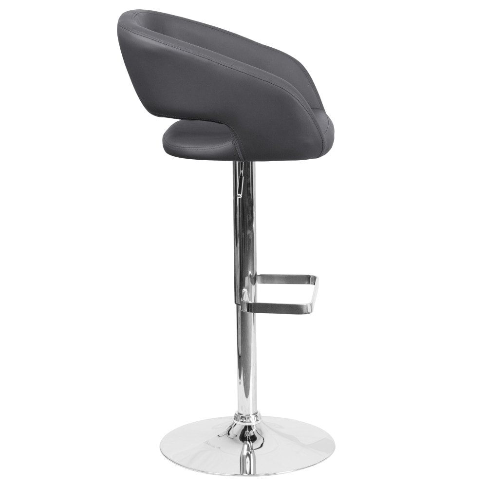 Tabouret de bar moderne rembourré et à hauteur réglable avec dossier arrondi