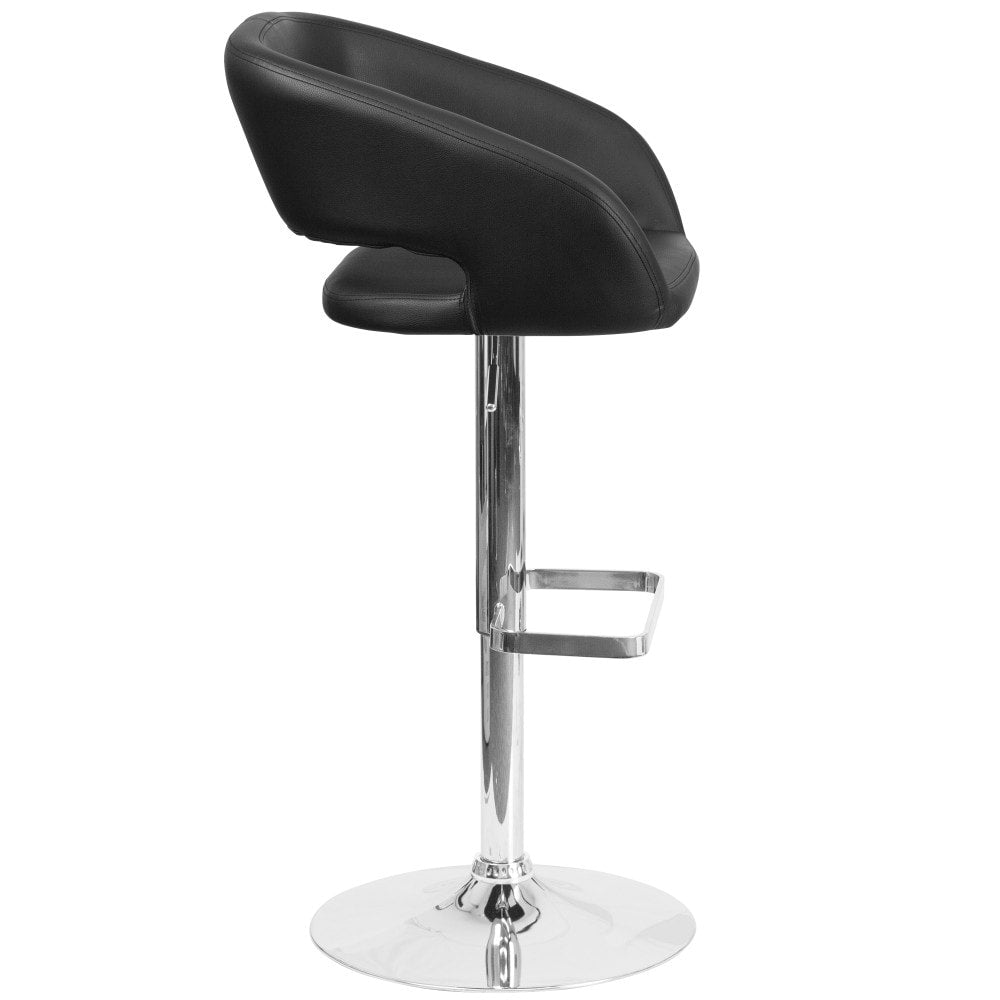 Tabouret de bar moderne rembourré et à hauteur réglable avec dossier arrondi