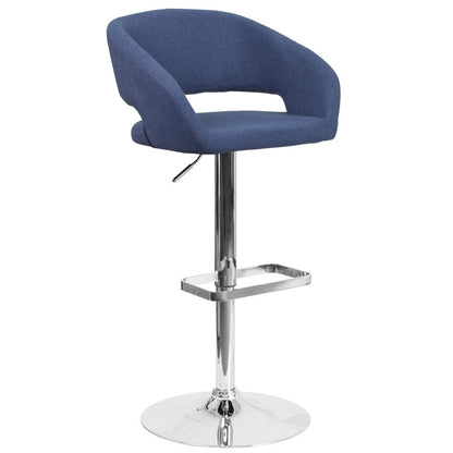 Tabouret de bar moderne rembourré et à hauteur réglable avec dossier arrondi