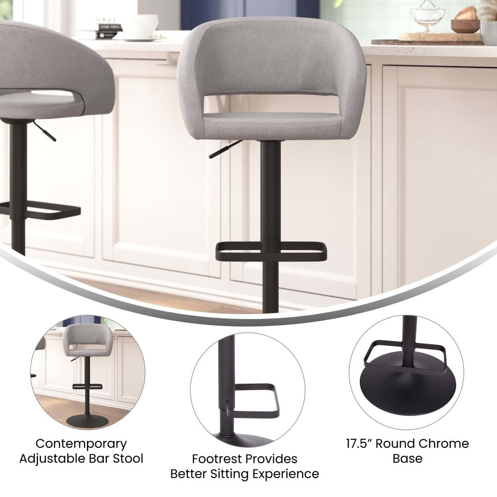 Tabouret de bar moderne rembourré et à hauteur réglable avec dossier arrondi
