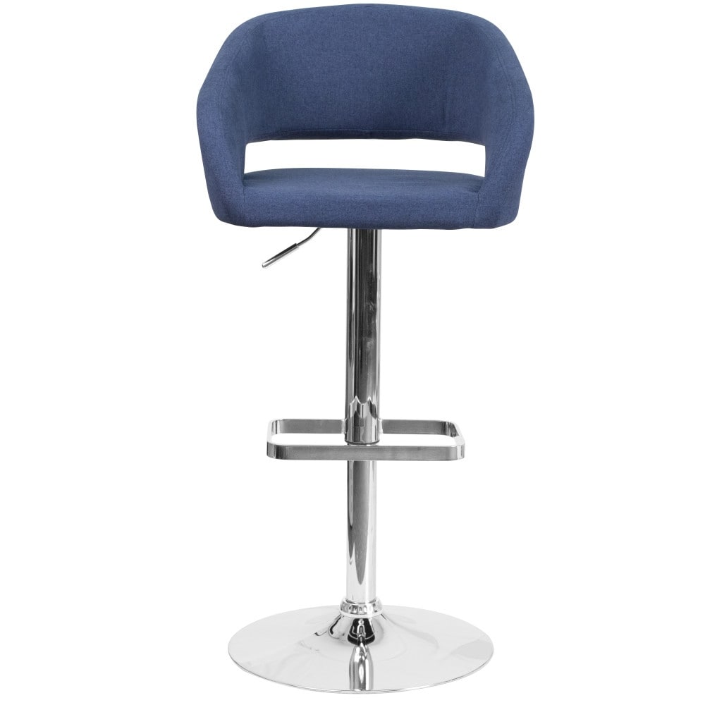 Tabouret de bar moderne rembourré et à hauteur réglable avec dossier arrondi