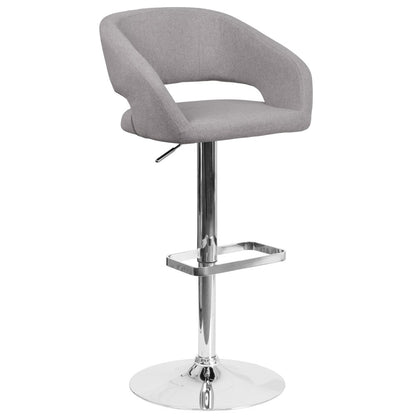 Tabouret de bar moderne rembourré et à hauteur réglable avec dossier arrondi
