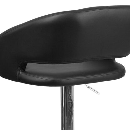 Tabouret de bar moderne rembourré et à hauteur réglable avec dossier arrondi