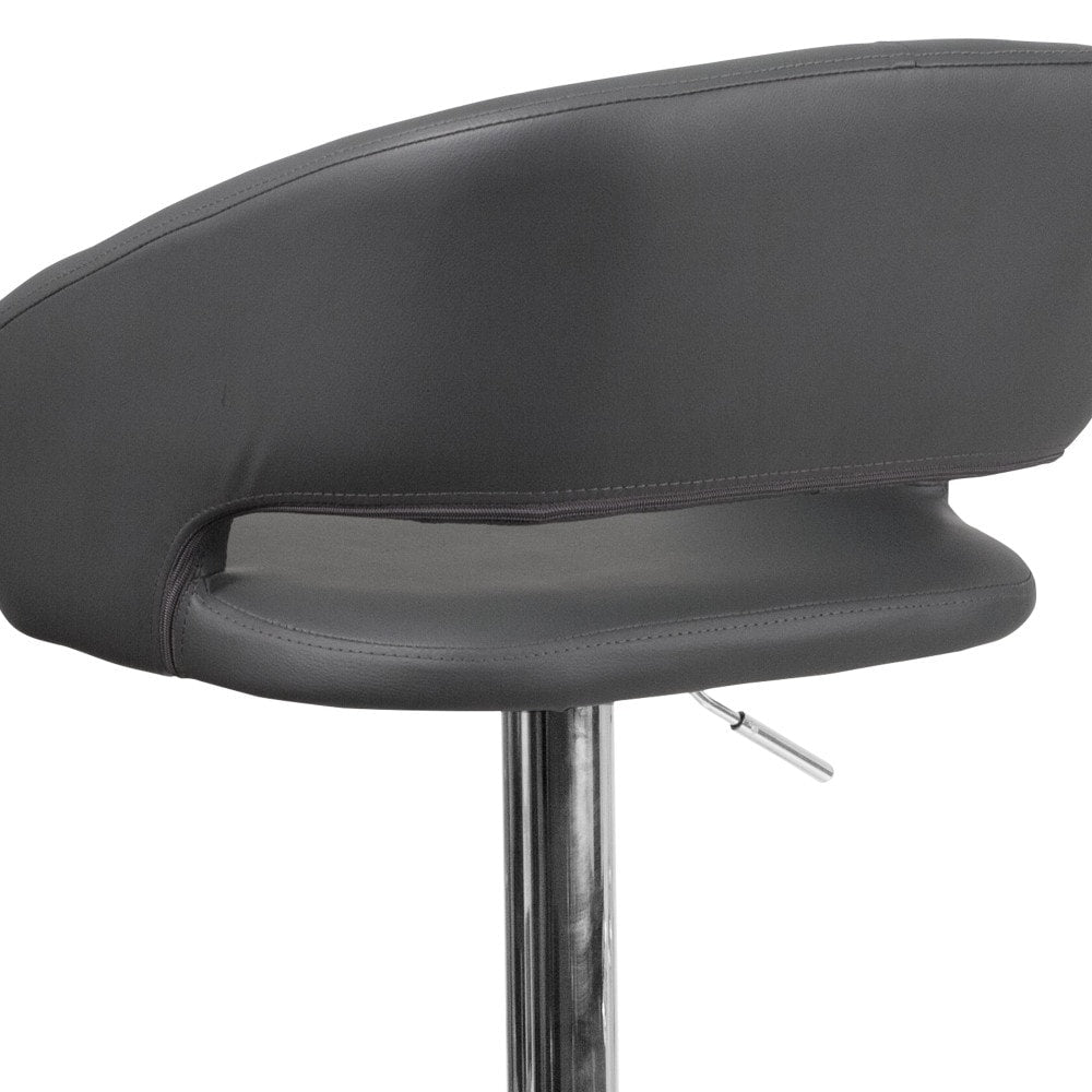 Tabouret de bar moderne rembourré et à hauteur réglable avec dossier arrondi