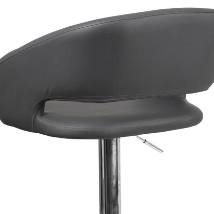 Tabouret de bar moderne rembourré et à hauteur réglable avec dossier arrondi