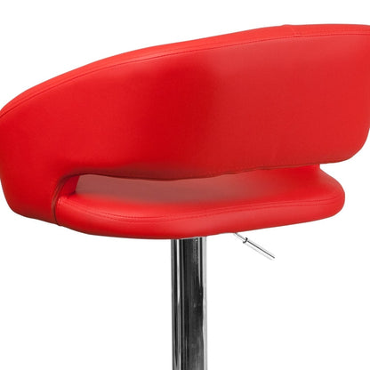 Tabouret de bar moderne rembourré et à hauteur réglable avec dossier arrondi
