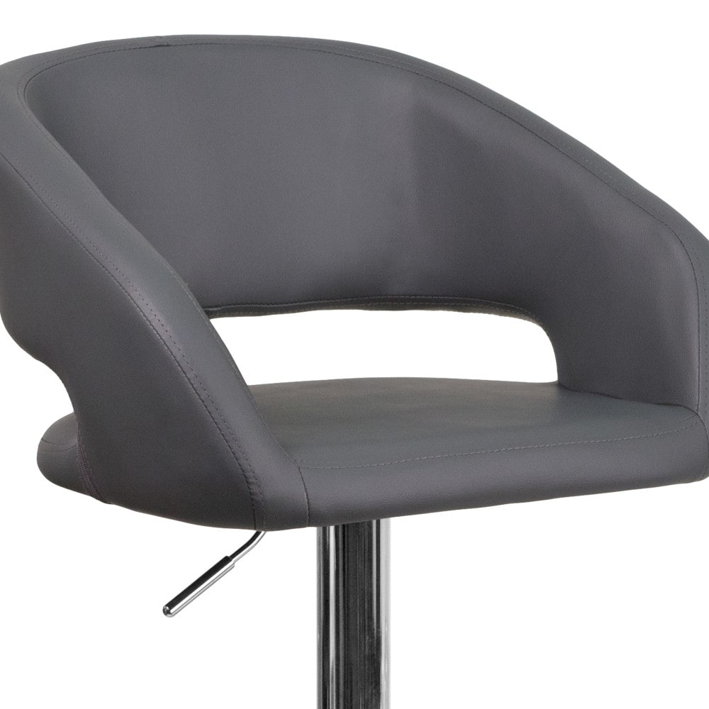 Tabouret de bar moderne rembourré et à hauteur réglable avec dossier arrondi