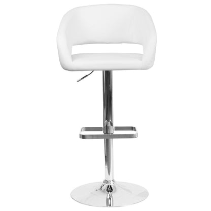 Tabouret de bar moderne rembourré et à hauteur réglable avec dossier arrondi