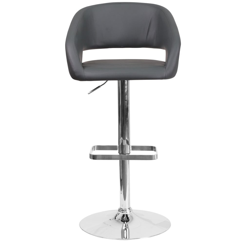 Tabouret de bar moderne rembourré et à hauteur réglable avec dossier arrondi