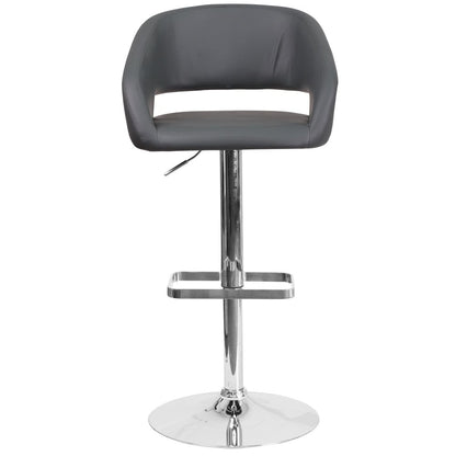 Tabouret de bar moderne rembourré et à hauteur réglable avec dossier arrondi
