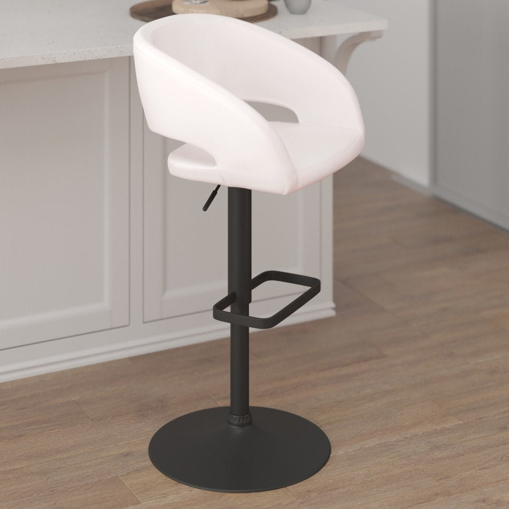 Tabouret de bar moderne rembourré et à hauteur réglable avec dossier arrondi