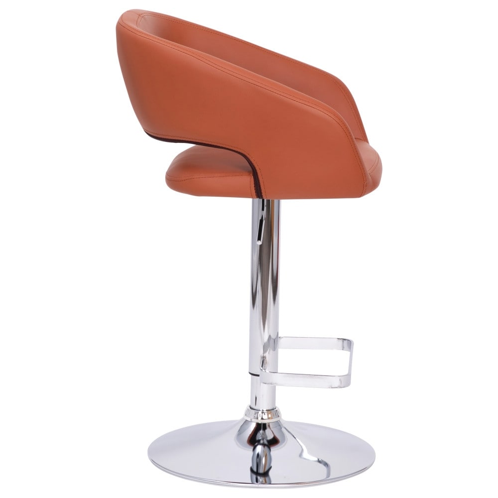 Tabouret de bar moderne rembourré et à hauteur réglable avec dossier arrondi