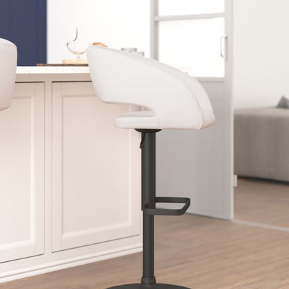 Tabouret de bar moderne rembourré et à hauteur réglable avec dossier arrondi